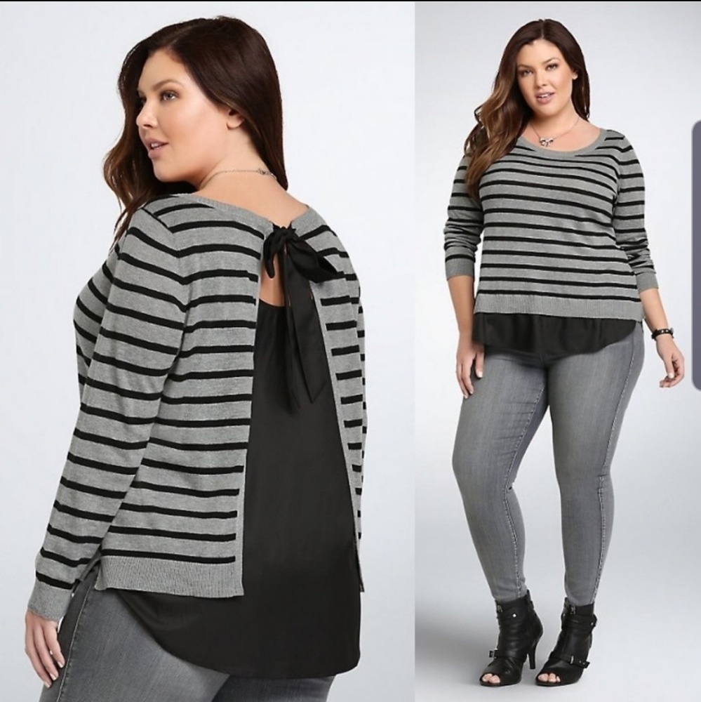 Torrid Black and Gray sweater